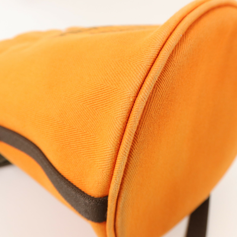 HERMES Toile Sac De Pansage Grooming Bucket Bag肩背袋Orange-12