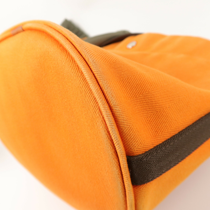 HERMES Toile Sac De Pansage Grooming Bucket Bag肩背袋Orange-13