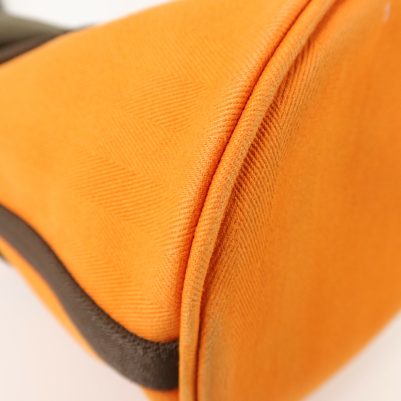 HERMES Toile Sac De Pansage Grooming Bucket Bag肩背袋Orange-14