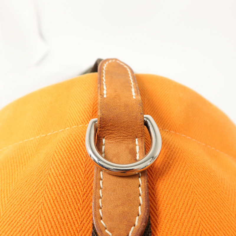 HERMES Toile Sac De Pansage Grooming Bucket Bag肩背袋Orange-15