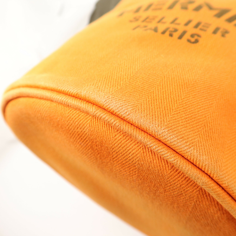 HERMES Toile Sac De Pansage Grooming Bucket Bag肩背袋Orange-16