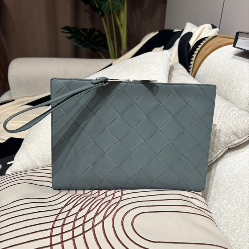 Bottega Veneta BV Grey Calfskin Clutch-0