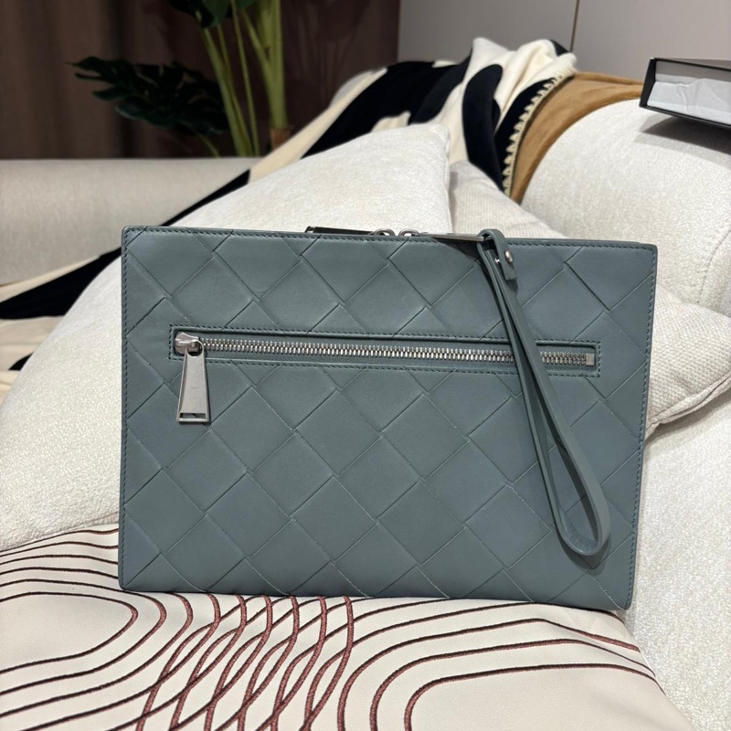Bottega Veneta BV Grey Calfskin Clutch-1
