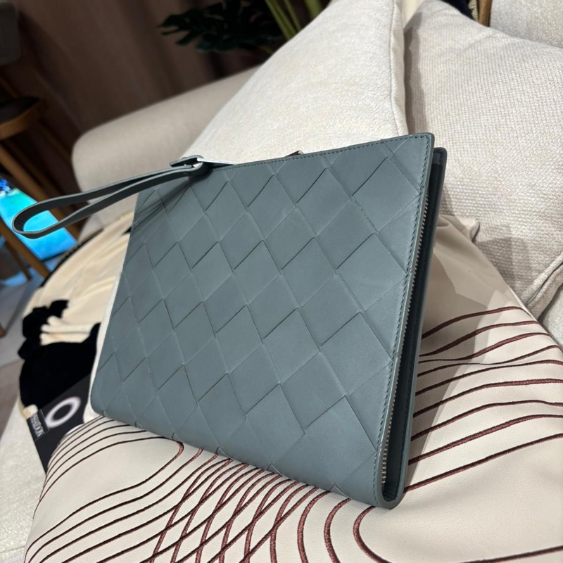 Bottega Veneta BV Grey Calfskin Clutch-2