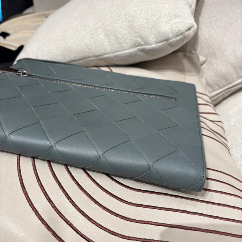 Bottega Veneta BV Grey Calfskin Clutch-4