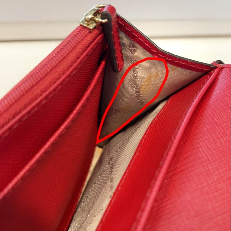 金鐸精品~2526 MICHAEL KORS MK JET SET紅色防刮十字皮革紋WOC側肩背包-9
