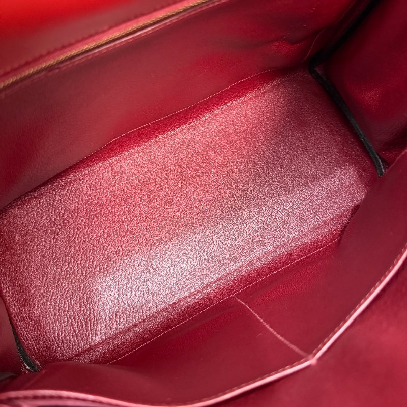 愛馬仕Hermes Kelly28 紅box皮 手提包-9