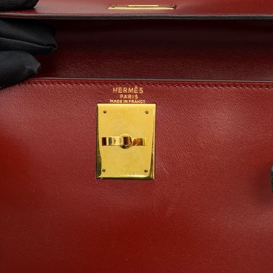 愛馬仕Hermes Kelly28 紅box皮 手提包-13