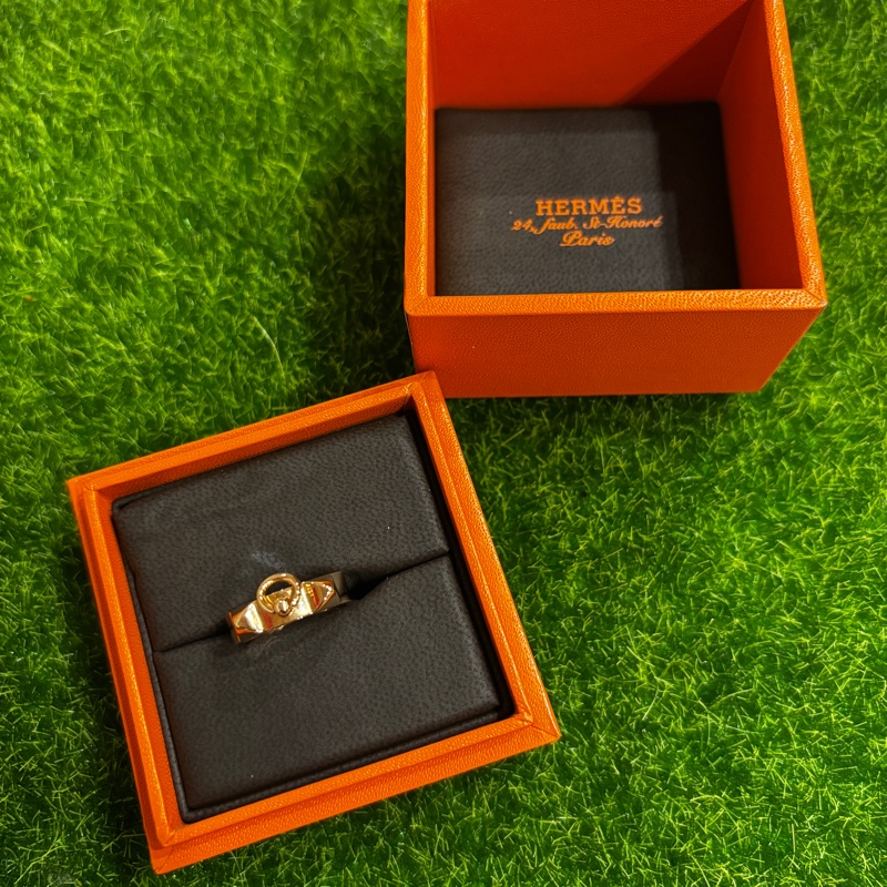 Hermes Collier de chien玫瑰金戒指-0