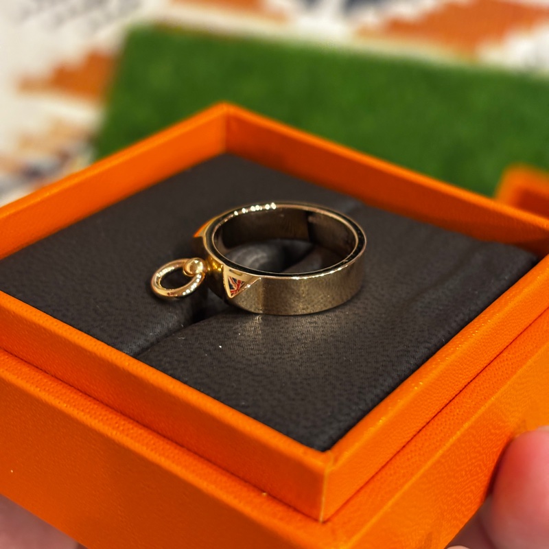 Hermes Collier de chien玫瑰金戒指-2