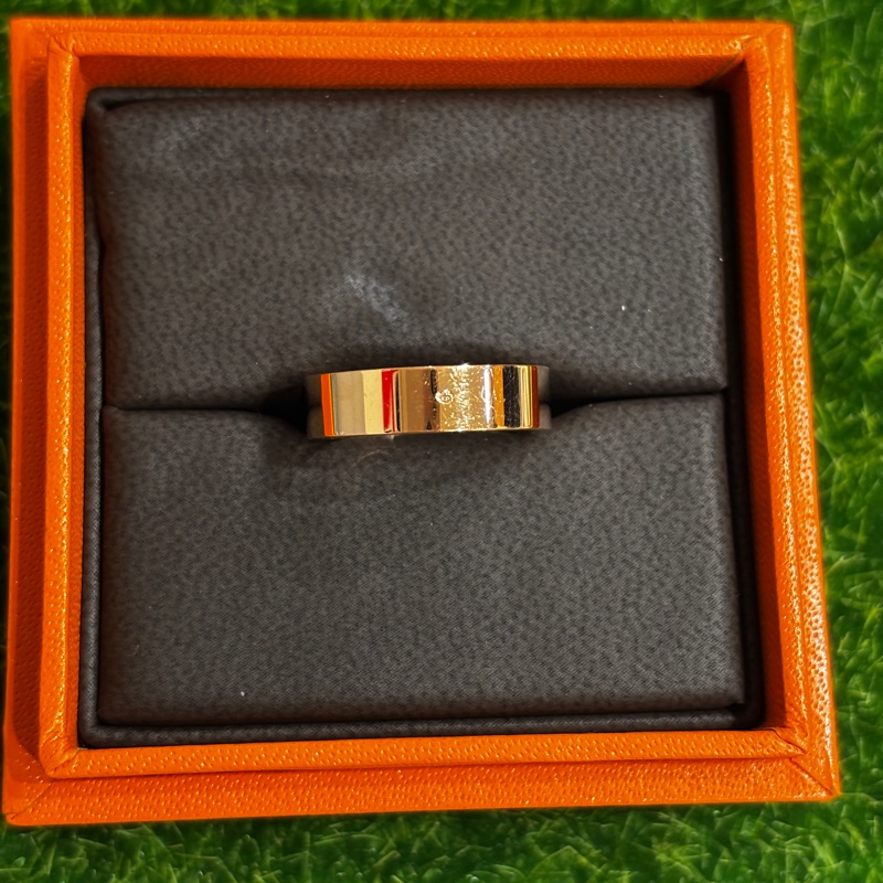 Hermes Collier de chien玫瑰金戒指-6