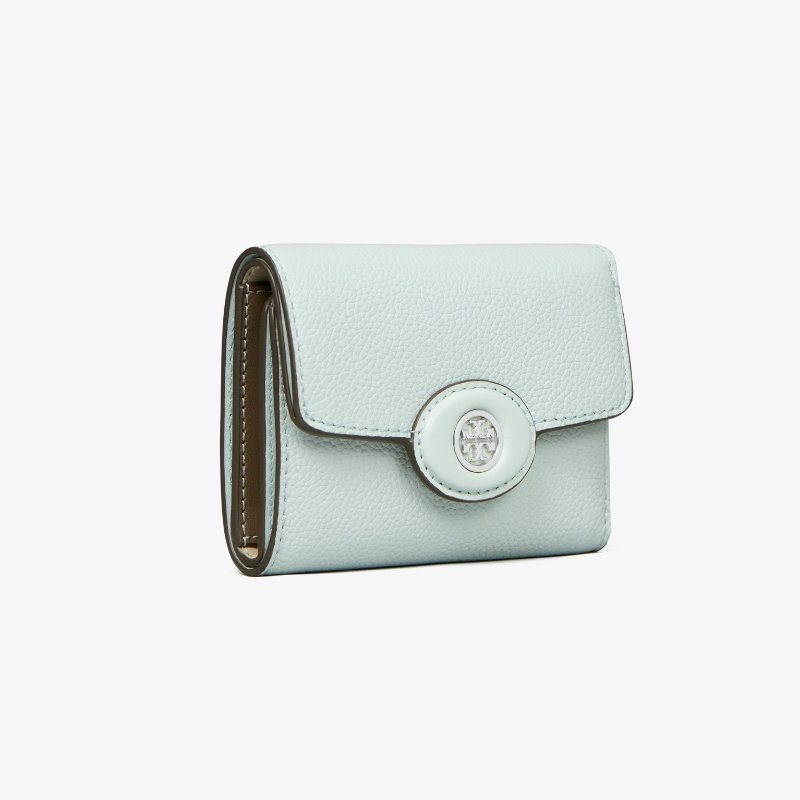 【TORY BURCH】專櫃經典款 Robinson 防刮皮革釦式三折短夾 手拿包 零錢包 (兩色可選)-1