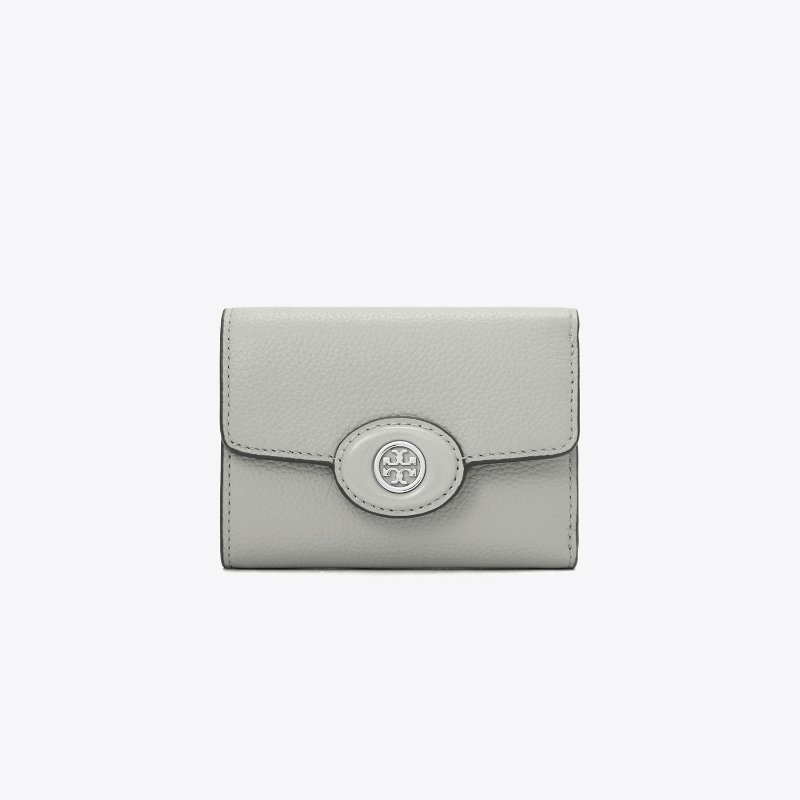 【TORY BURCH】專櫃經典款 Robinson 防刮皮革釦式三折短夾 手拿包 零錢包 (兩色可選)-2