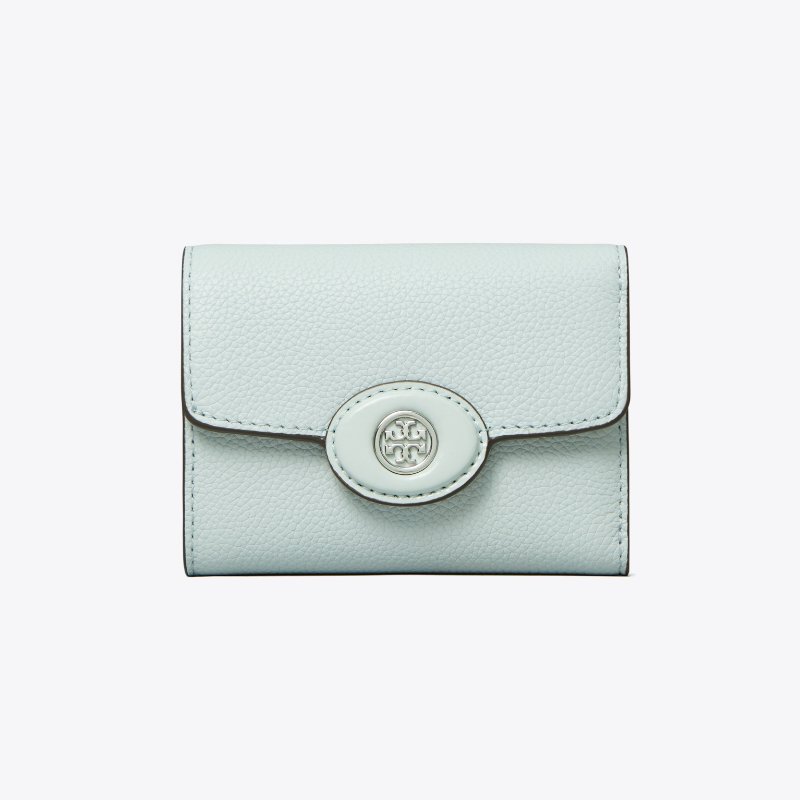 【TORY BURCH】專櫃經典款 Robinson 防刮皮革釦式三折短夾 手拿包 零錢包 (兩色可選)-3