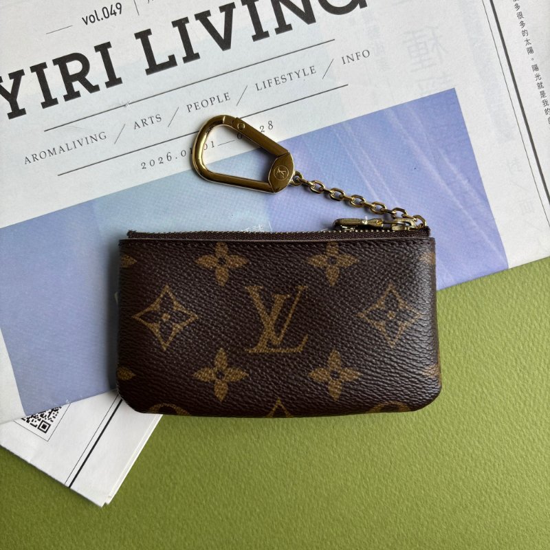 ::LOUIS VUITTON:: LV M62650 Monogram 經典花紋小型拉鍊鑰匙零錢包-1