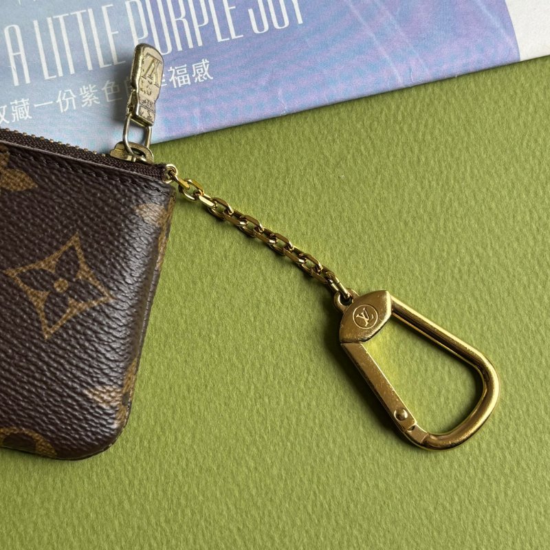 ::LOUIS VUITTON:: LV M62650 Monogram 經典花紋小型拉鍊鑰匙零錢包-4