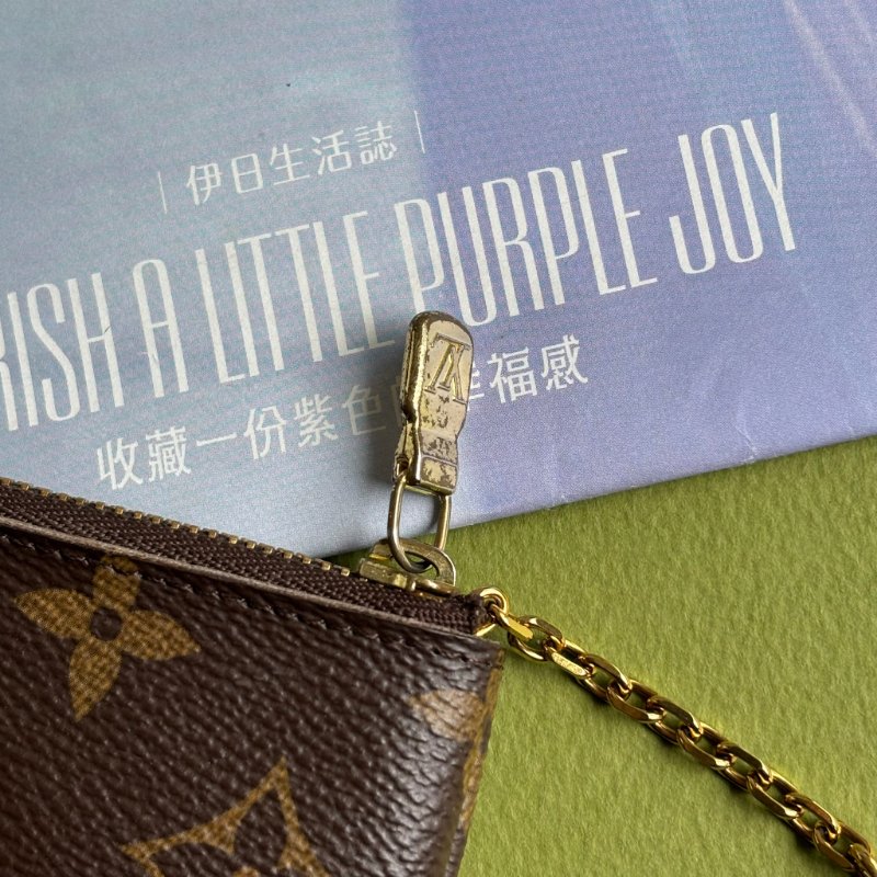 ::LOUIS VUITTON:: LV M62650 Monogram 經典花紋小型拉鍊鑰匙零錢包-5