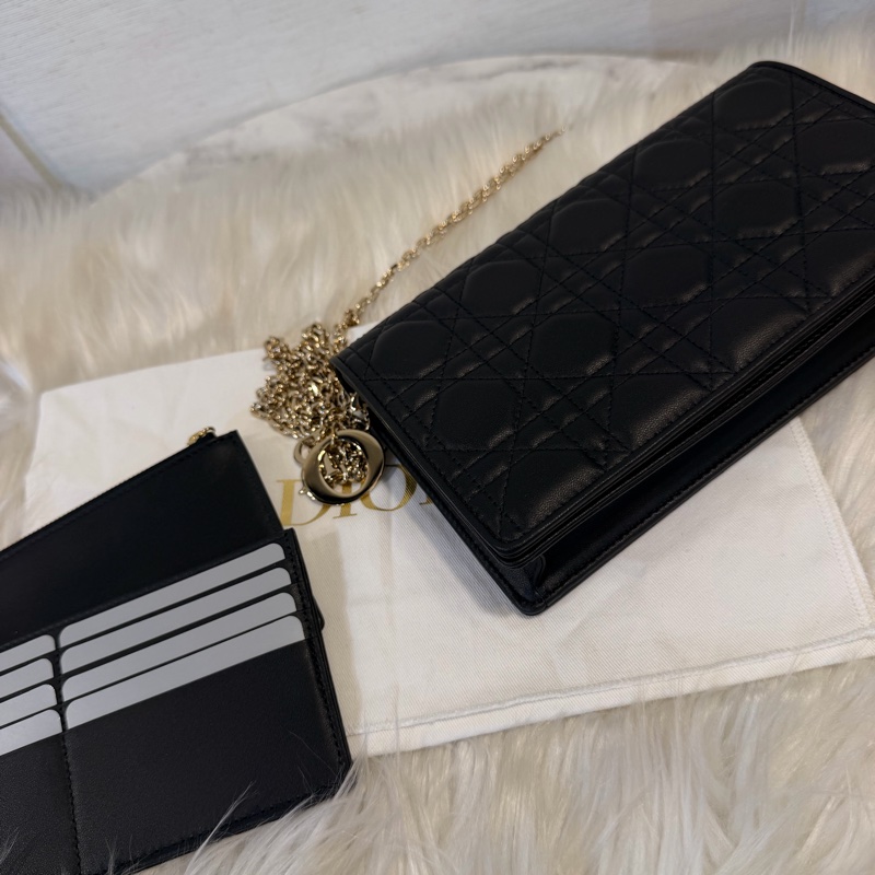 Dior lady Dior pouch 黑羊皮WOC斜肩背手拿包-0