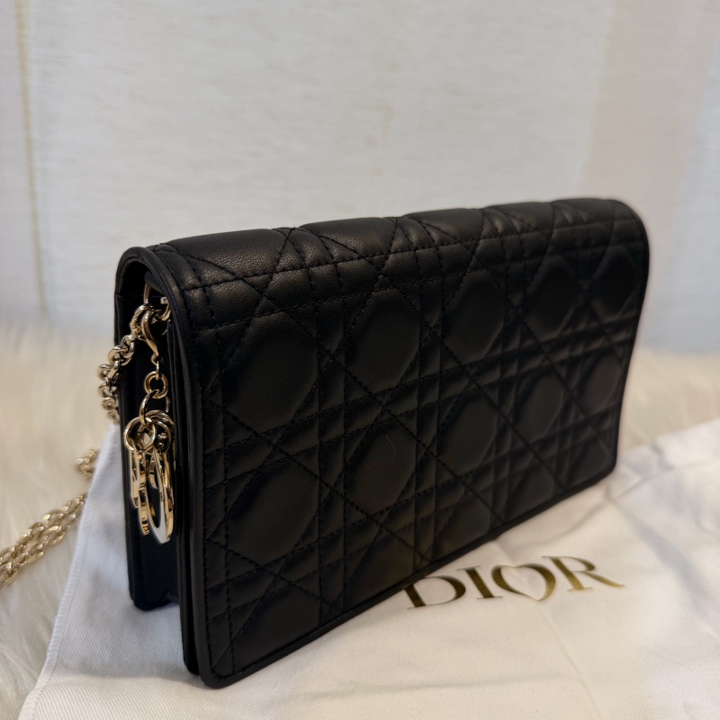 Dior lady Dior pouch 黑羊皮WOC斜肩背手拿包-3
