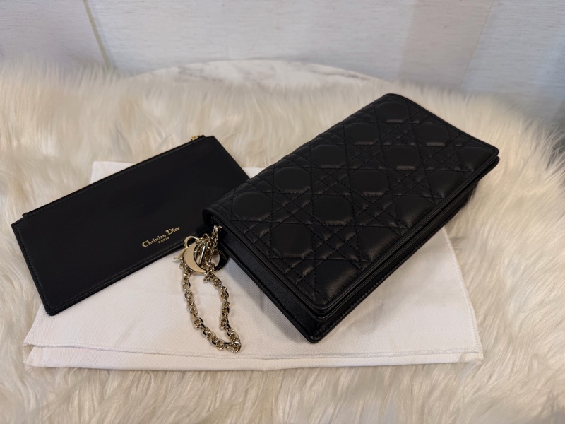 Dior lady Dior pouch 黑羊皮WOC斜肩背手拿包-5