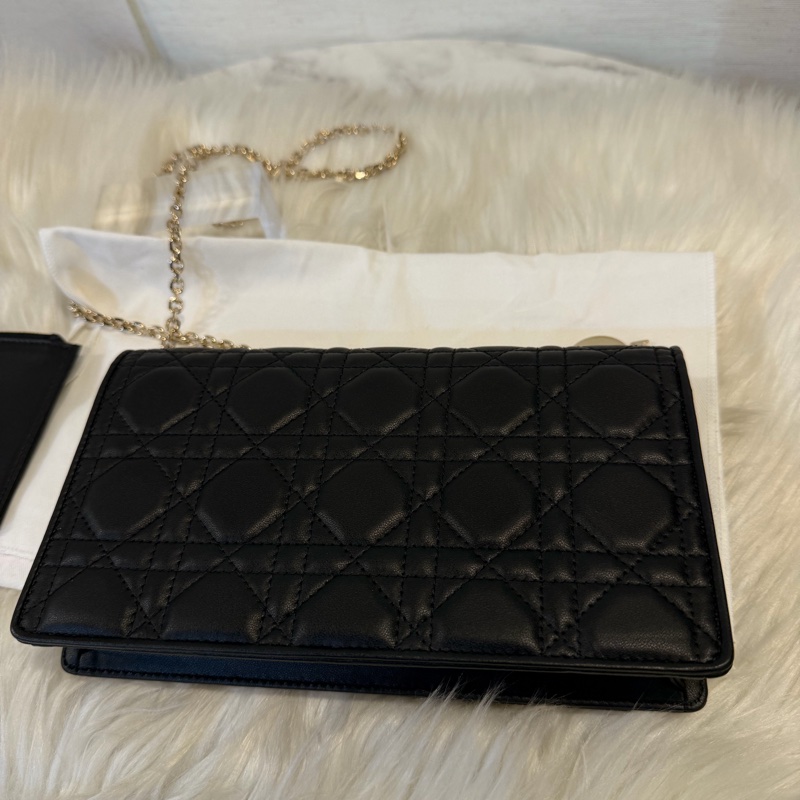 Dior lady Dior pouch 黑羊皮WOC斜肩背手拿包-6
