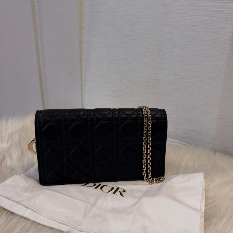 Dior lady Dior pouch 黑羊皮WOC斜肩背手拿包-8