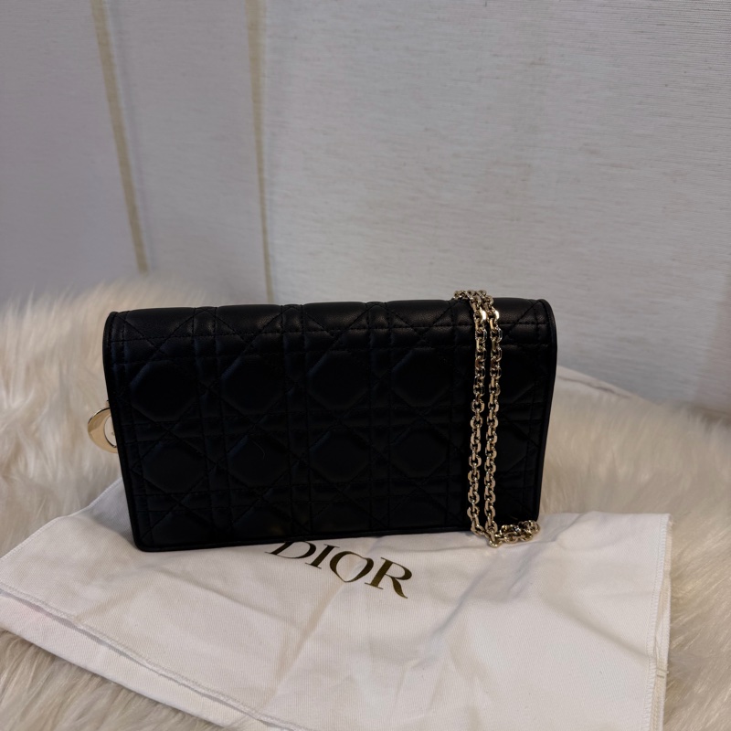 Dior lady Dior pouch 黑羊皮WOC斜肩背手拿包-9