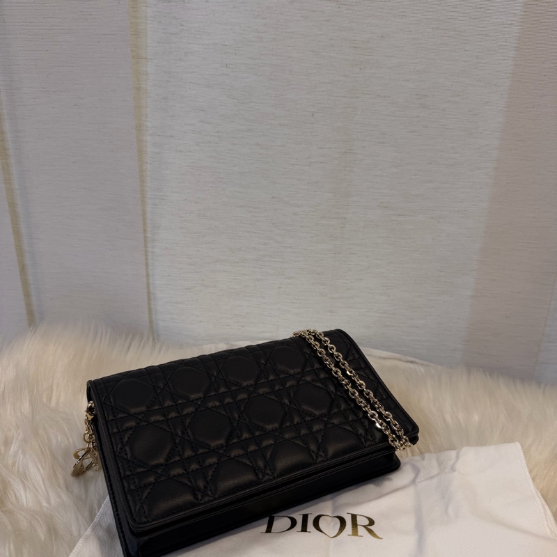 Dior lady Dior pouch 黑羊皮WOC斜肩背手拿包-10