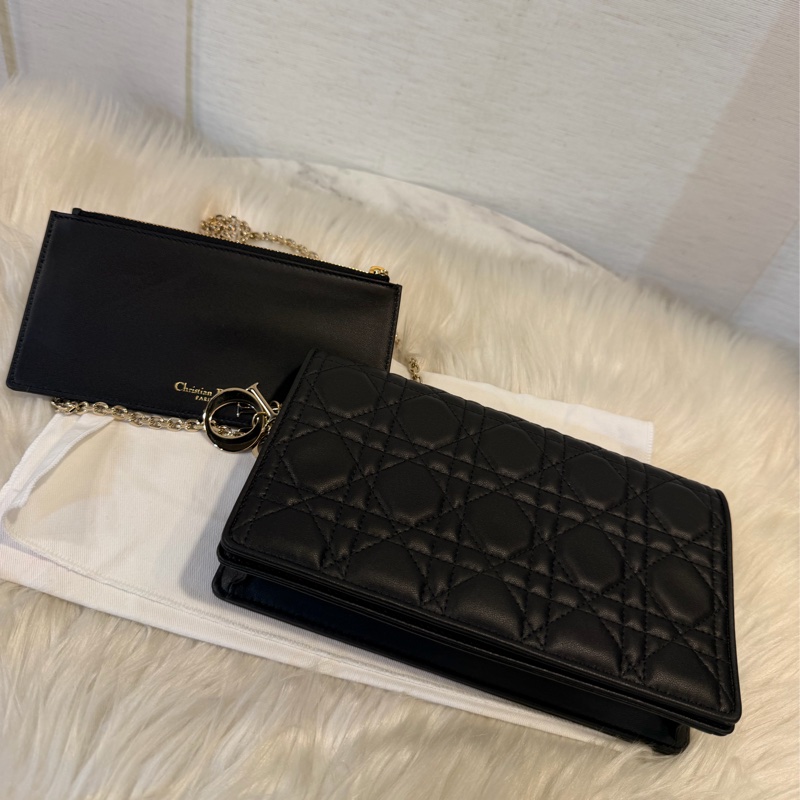 Dior lady Dior pouch 黑羊皮WOC斜肩背手拿包-15