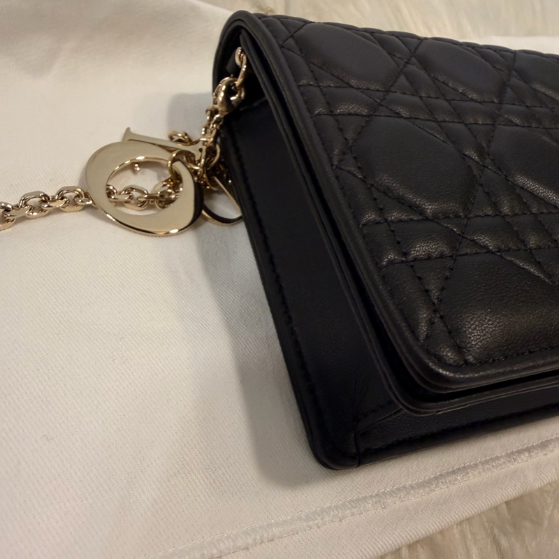 Dior lady Dior pouch 黑羊皮WOC斜肩背手拿包-16
