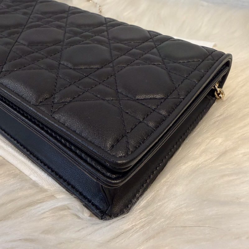 Dior lady Dior pouch 黑羊皮WOC斜肩背手拿包-17