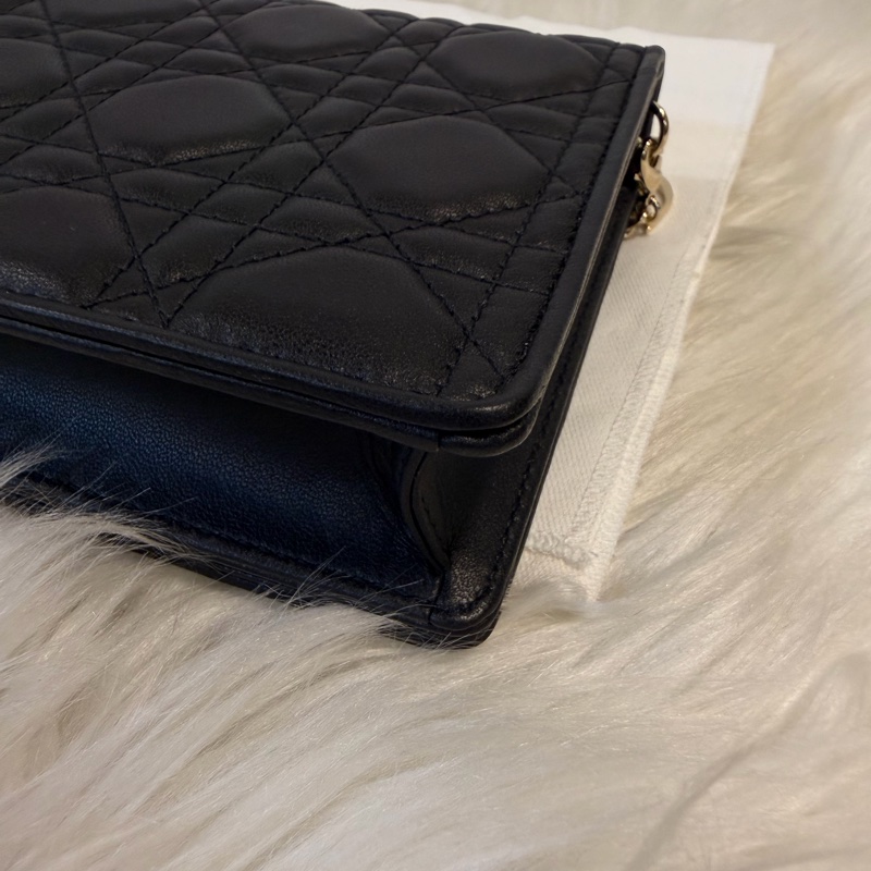 Dior lady Dior pouch 黑羊皮WOC斜肩背手拿包-18