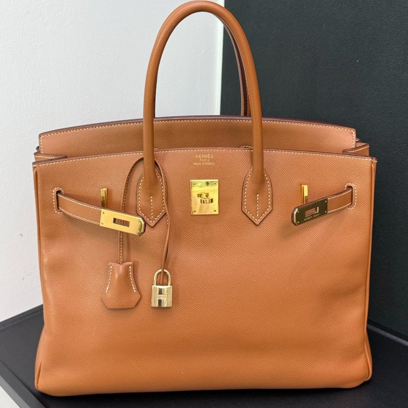 愛馬仕 Birkin35 金棕金Epsom皮 手提包-6