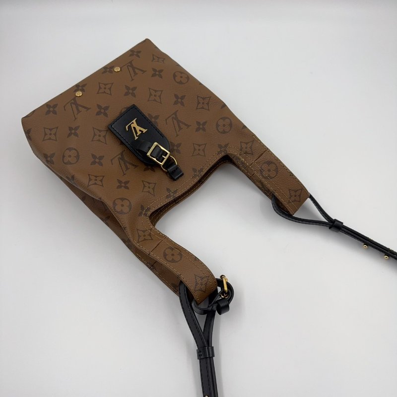 LV焦糖色原花Atlantis BB菜籃子手提鏈帶斜背包M46816-10