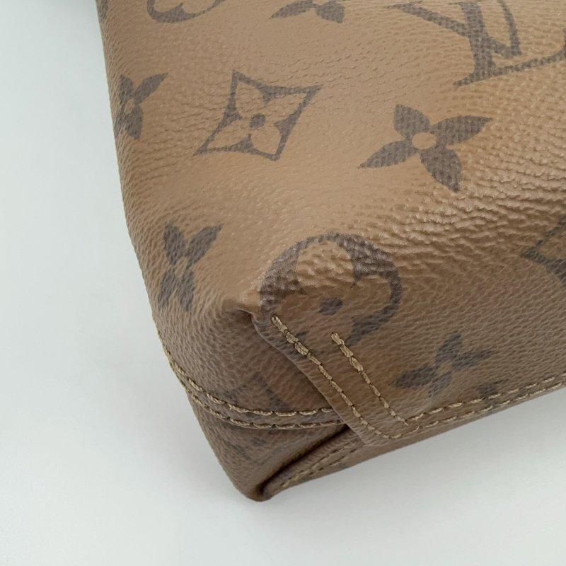 LV焦糖色原花Atlantis BB菜籃子手提鏈帶斜背包M46816-14