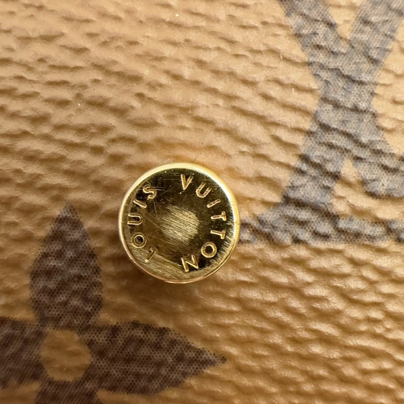 LV焦糖色原花Atlantis BB菜籃子手提鏈帶斜背包M46816-18
