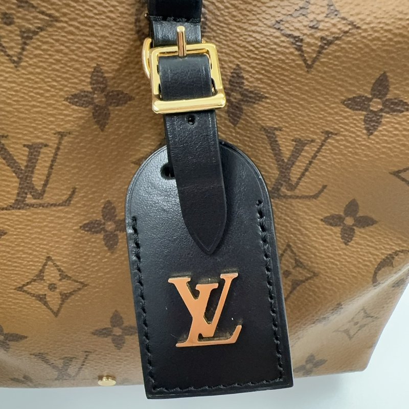 LV焦糖色原花Atlantis BB菜籃子手提鏈帶斜背包M46816-23