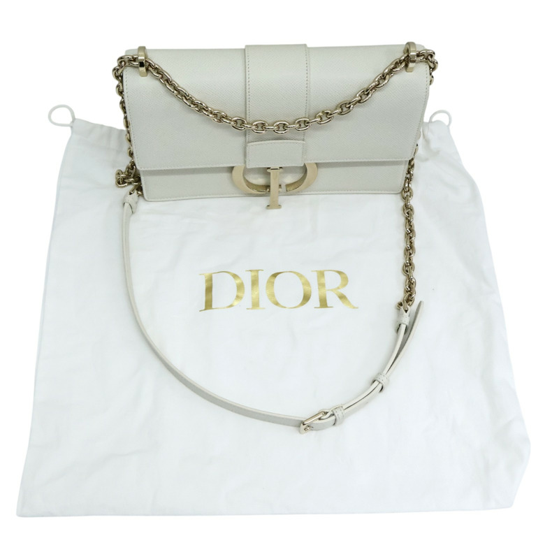 白色牛皮 30 Montaigne 肩背包【Dior 迪奧】-8