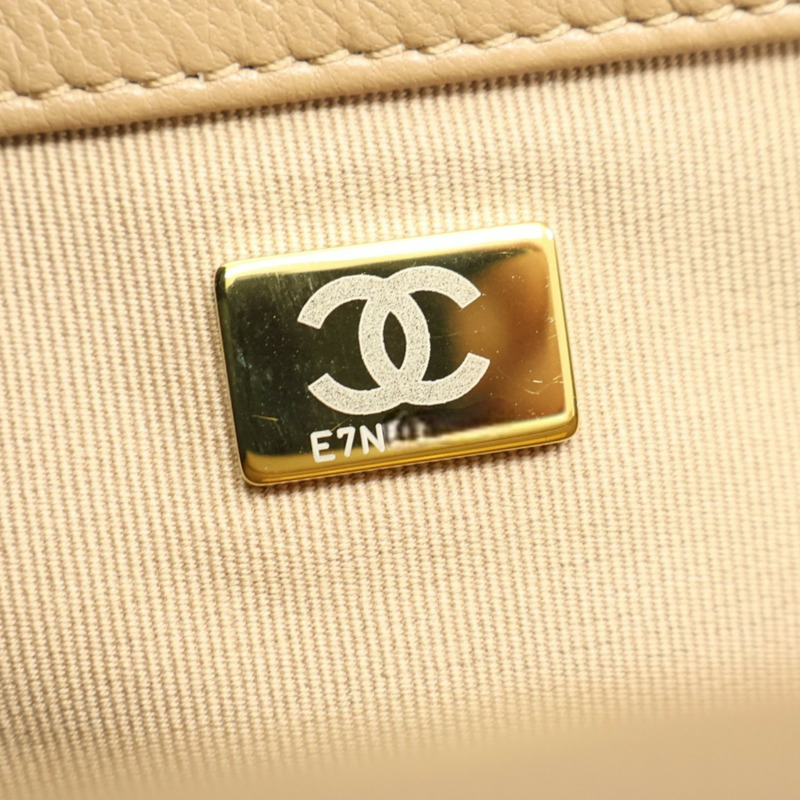 米色 菱格紋 羊皮 19 兩用包【CHANEL 香奈兒】 AS1160-6