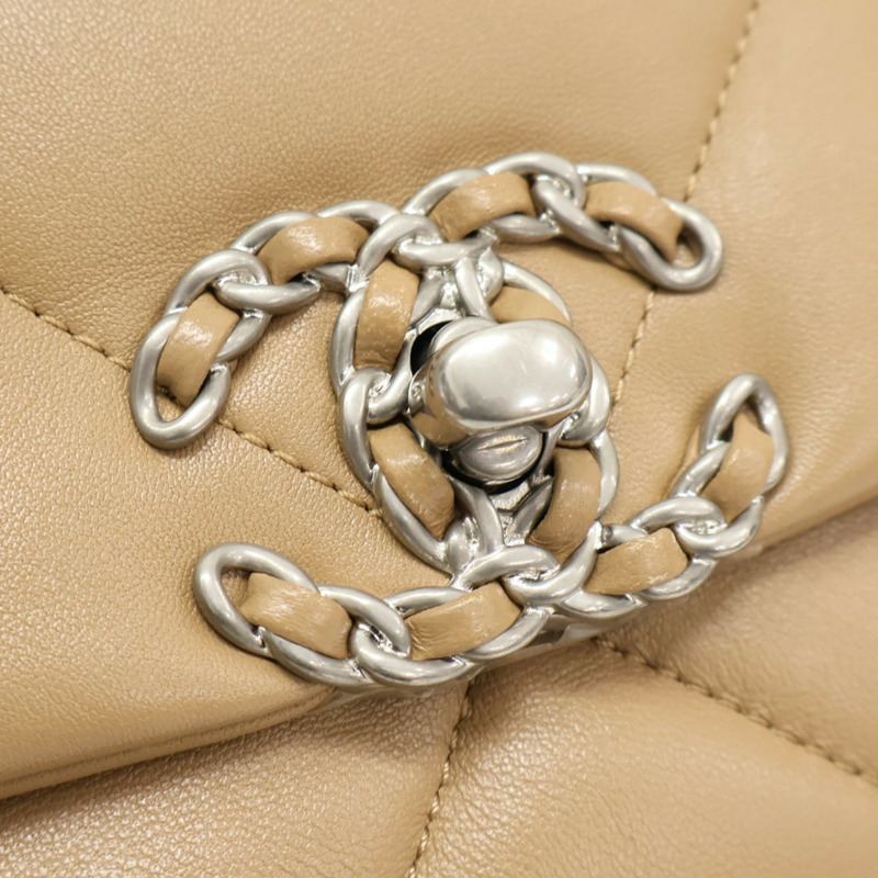 米色 菱格紋 羊皮 19 兩用包【CHANEL 香奈兒】 AS1160-7