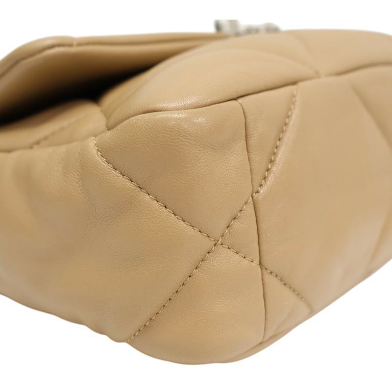 米色 菱格紋 羊皮 19 兩用包【CHANEL 香奈兒】 AS1160-12