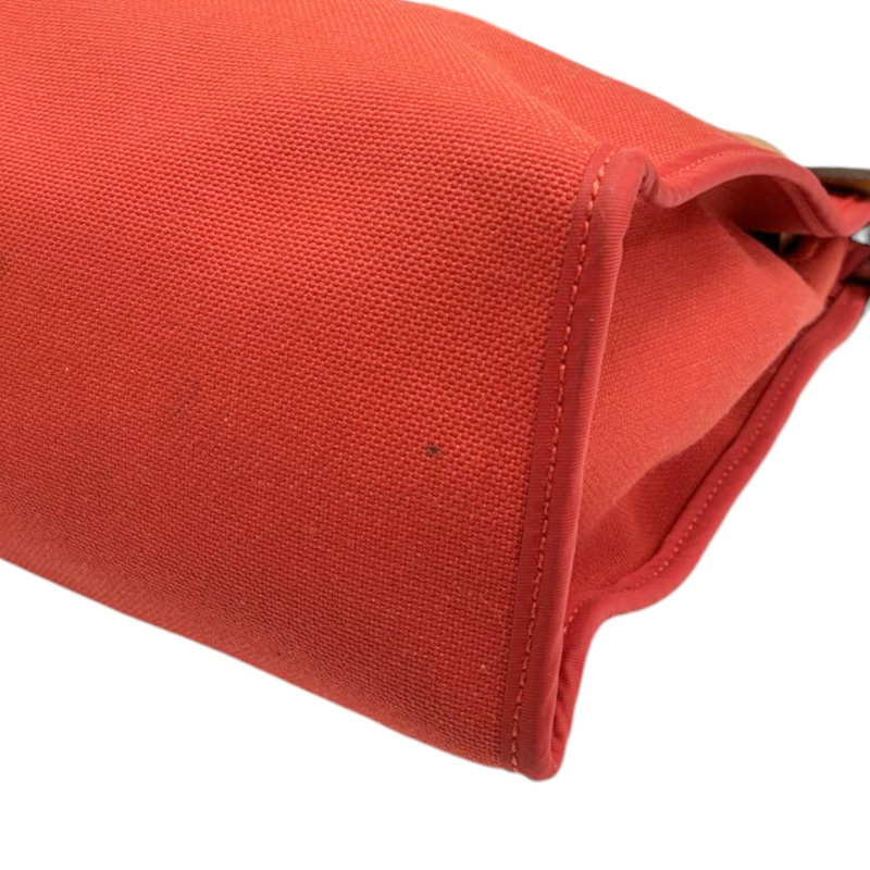 橘紅色 帆布 Herbag Zip 31 兩用包 A刻 銀釦 缺鎖扣【HERMES 愛馬仕】 H079092CK-9
