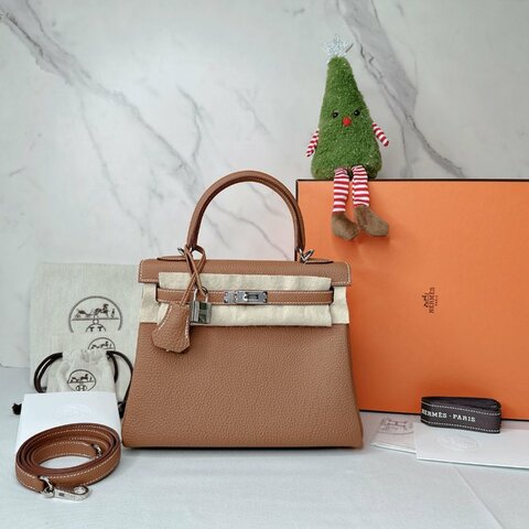 HERMES 全新KELLY 25金棕