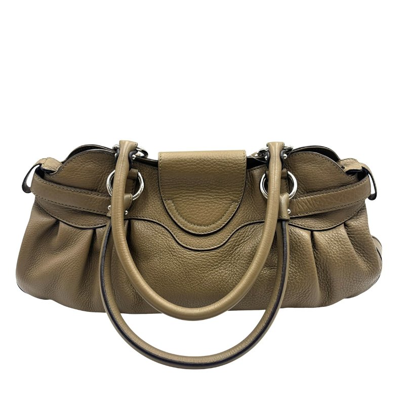 【美收精品】Ferragamo 灰色皮革款手提包 C-470【隔月月中將轉賣至日本 上架期限30天】-1