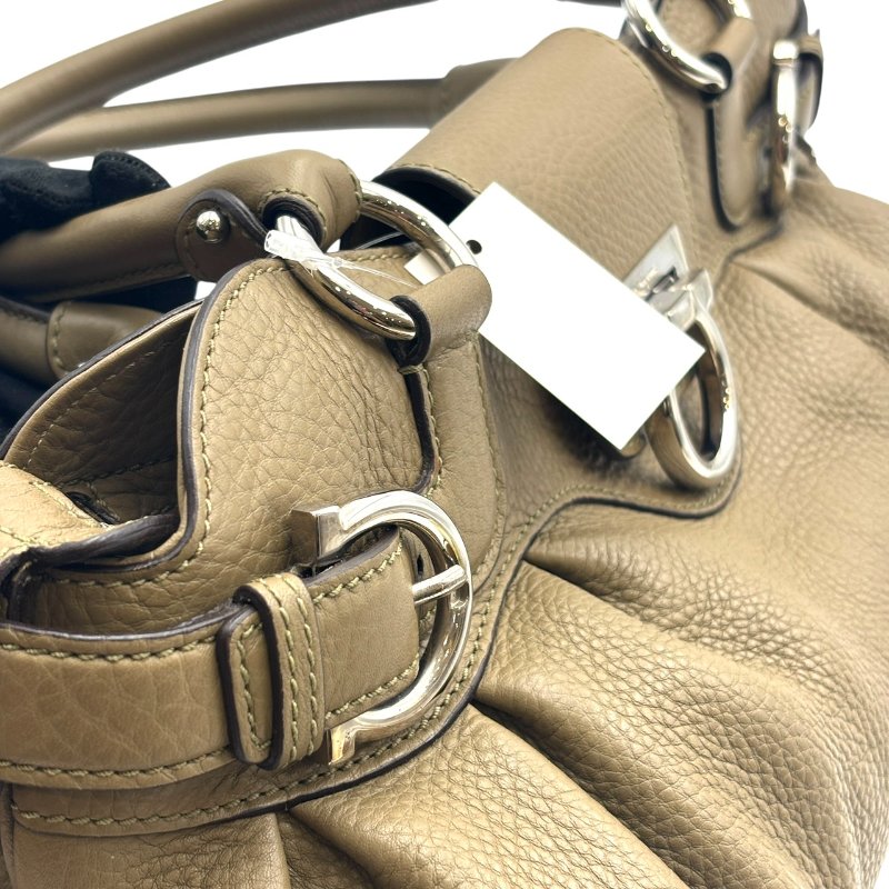 【美收精品】Ferragamo 灰色皮革款手提包 C-470【隔月月中將轉賣至日本 上架期限30天】-10