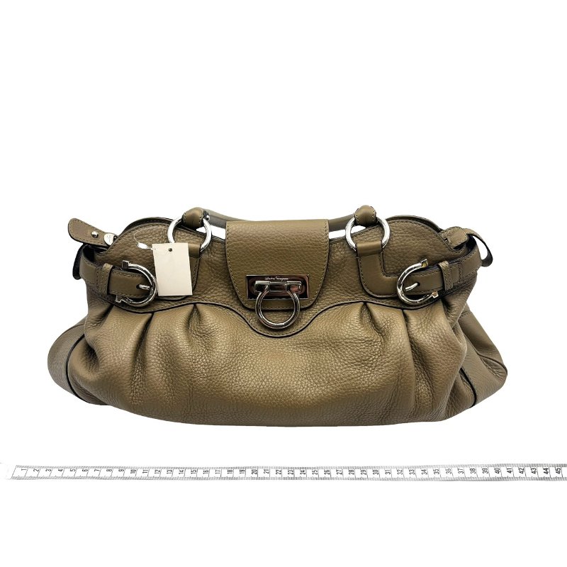 【美收精品】Ferragamo 灰色皮革款手提包 C-470【隔月月中將轉賣至日本 上架期限30天】-15