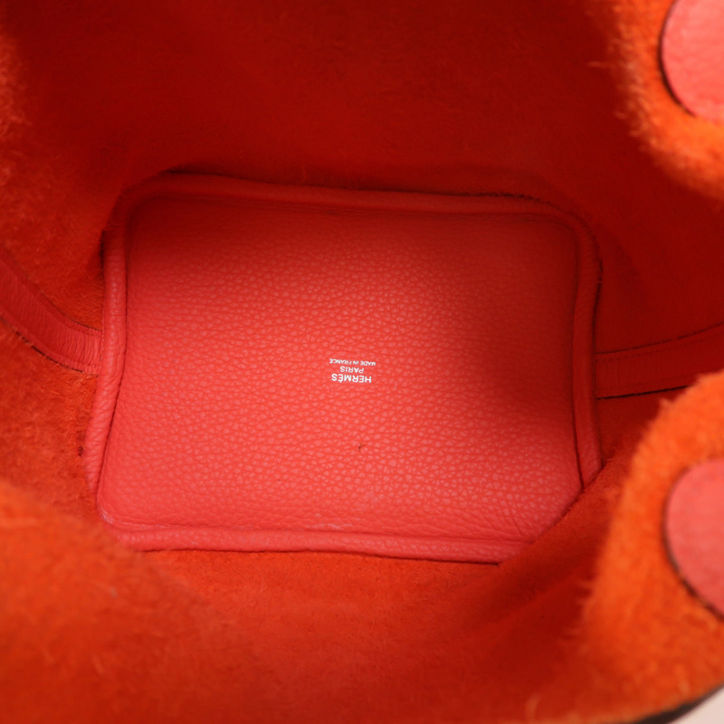 HERMES Clemence皮革Picotin PM手挽袋Rose Texas-4