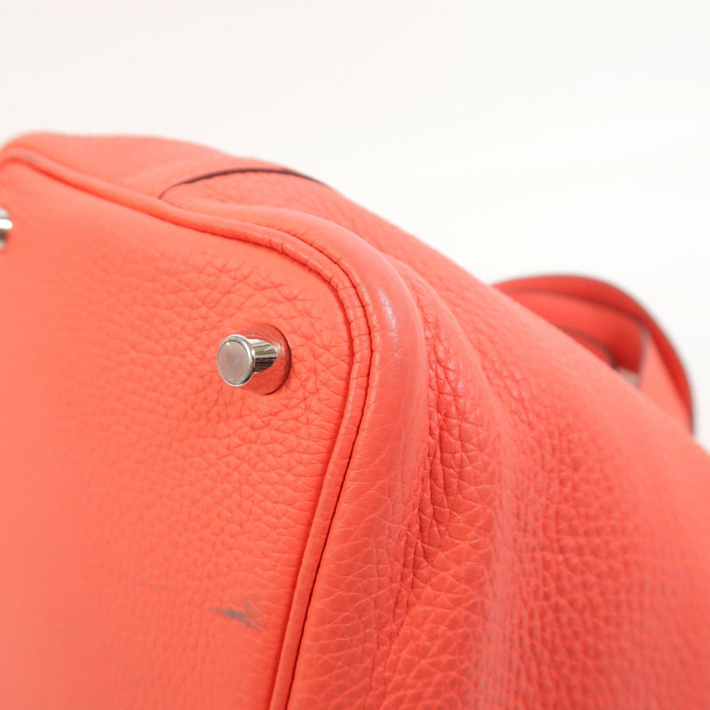 HERMES Clemence皮革Picotin PM手挽袋Rose Texas-9