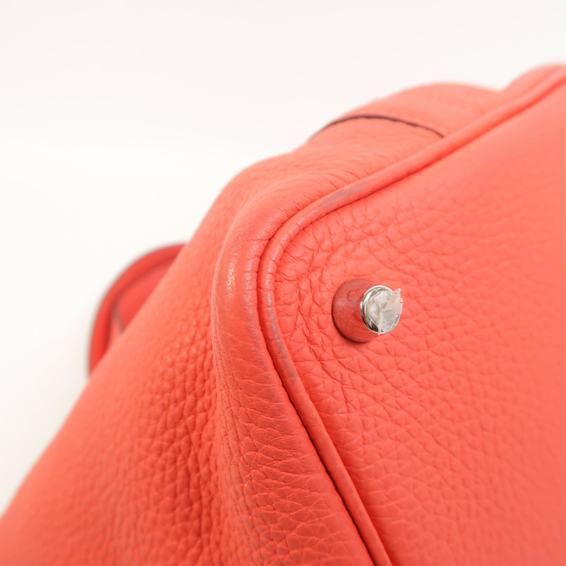 HERMES Clemence皮革Picotin PM手挽袋Rose Texas-10