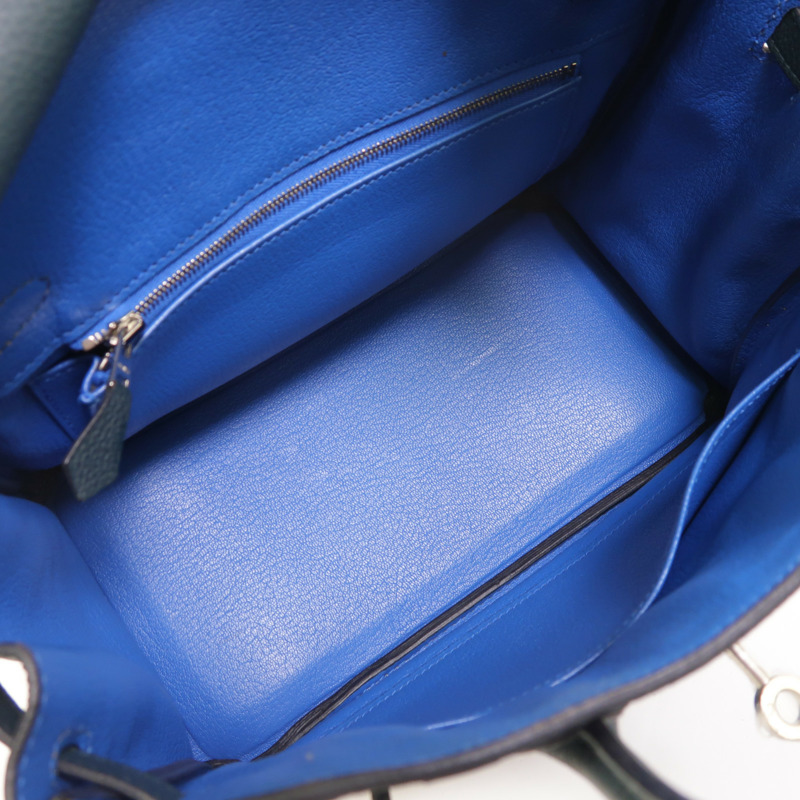 HERMES Togo皮革Birkin 25 2018 Limited Edition手挽袋Vert Cypress/Bleu Zellige-4